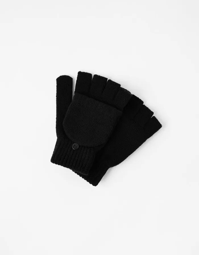 Accessorize Plain Capped Gloves Black Women Gloves