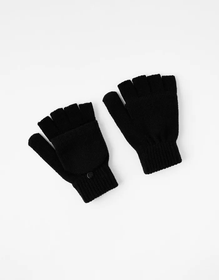 Accessorize Plain Capped Gloves Black Women Gloves