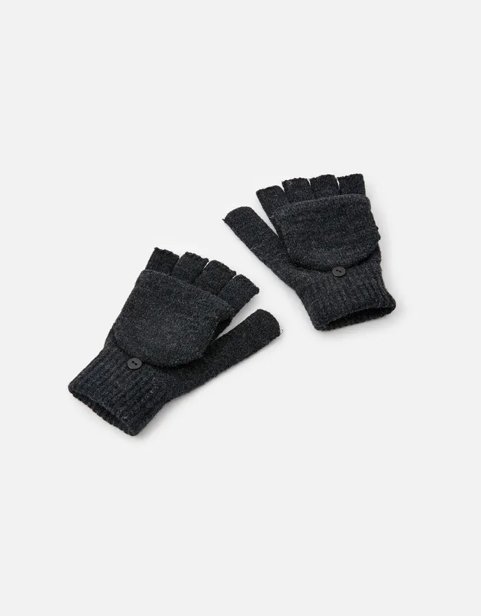Accessorize Plain Capped Gloves Grey Women Gloves