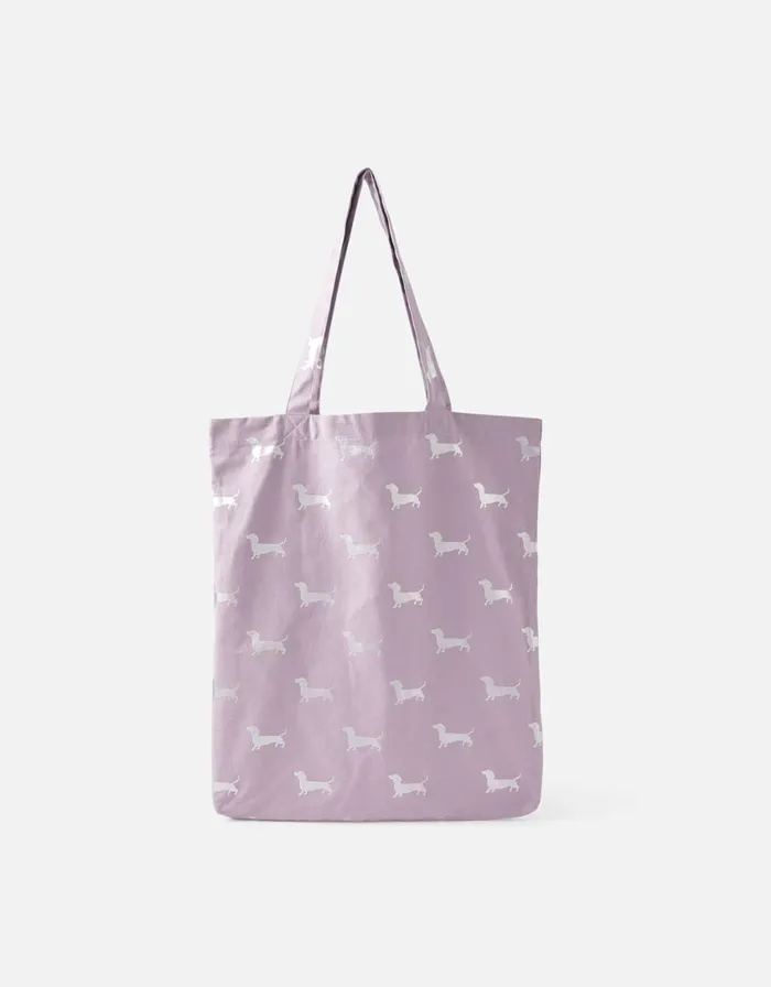 Accessorize Printed Shopper Tote Bag Purple Lilac Women Tote and Shopper Bags