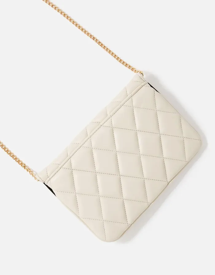 Accessorize Quilted Clutch Bag Cream Cream Women Clutch Bags