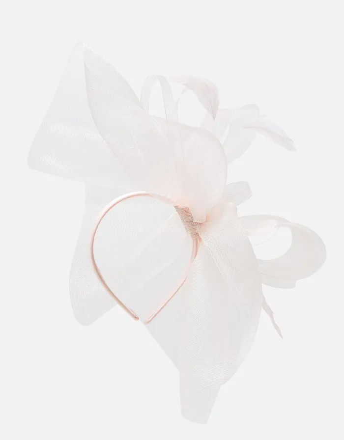 Accessorize Rhea Oversized Bow Fascinator Headband Pink Pale Pink Women Hats