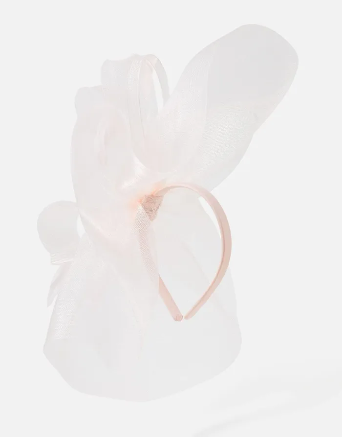 Accessorize Rhea Oversized Bow Fascinator Headband Pink Pale Pink Women Hats