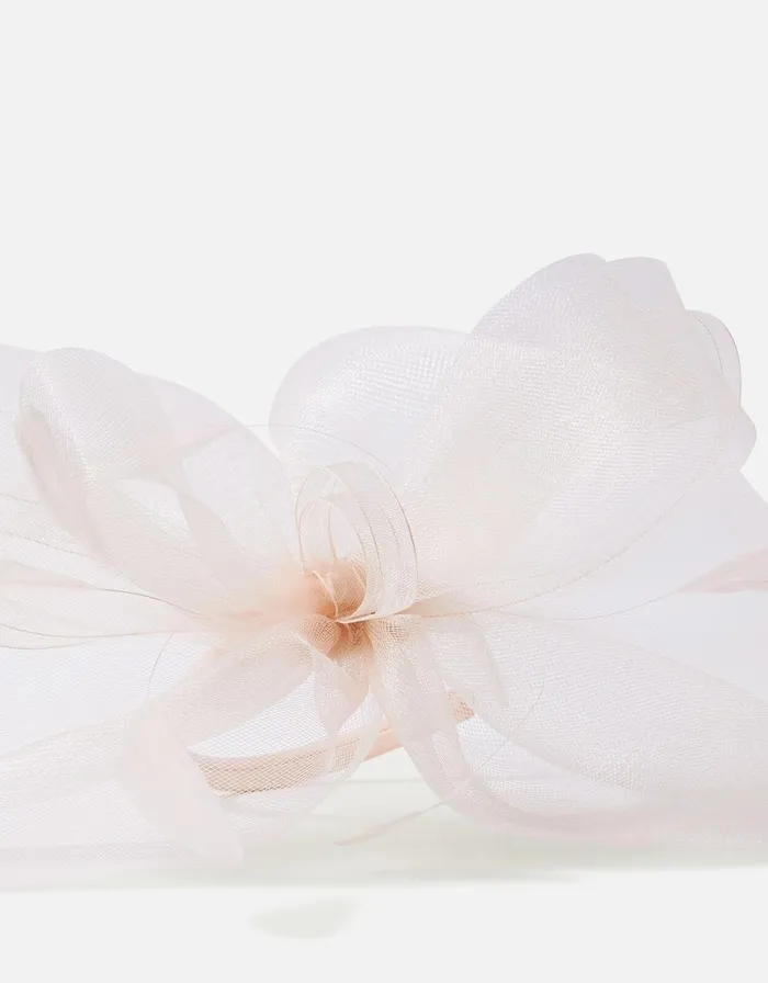 Accessorize Rhea Oversized Bow Fascinator Headband Pink Pale Pink Women Hats