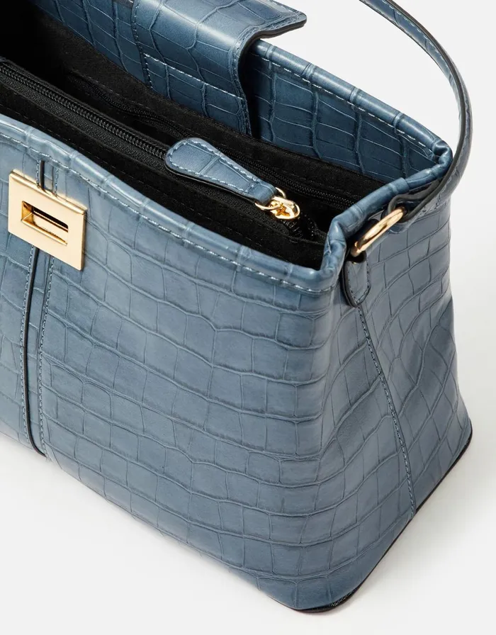 Accessorize Rosie Handheld Bag Blue Blue Women Top Handle Bags