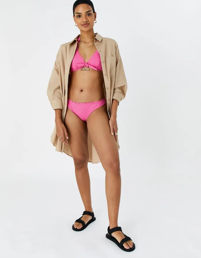 Accessorize Scallop Underwire Bikini Top Pink Pink Women Bikinis