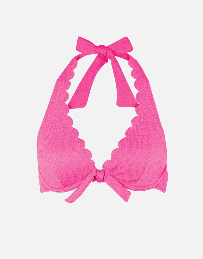 Accessorize Scallop Underwire Bikini Top Pink Pink Women Bikinis