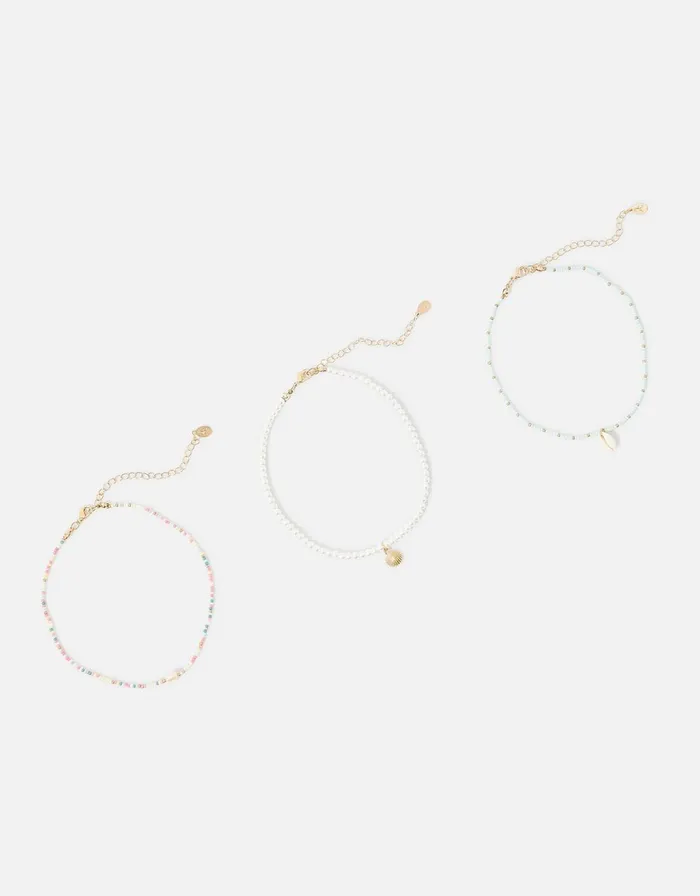 Accessorize Seascape Beaded Choker Set Women Necklaces
