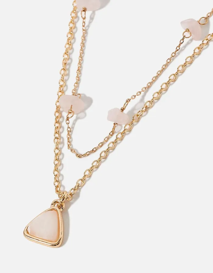 Accessorize Seascape Raw Cut Stone Multirow Necklace Women Necklaces