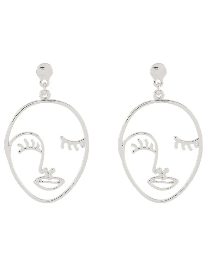 Accessorize Silver Face Earrings Women Earrings