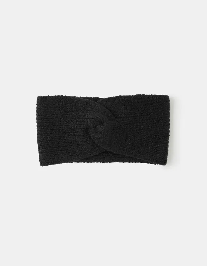 Accessorize Soft Knit Bando Black Black Women Hats