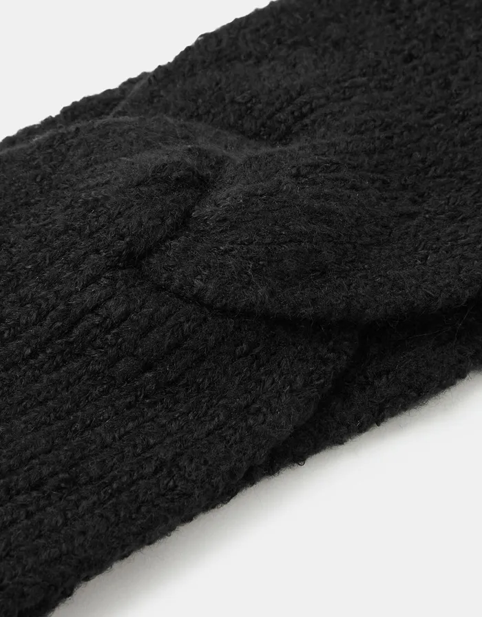 Accessorize Soft Knit Bando Black Black Women Hats