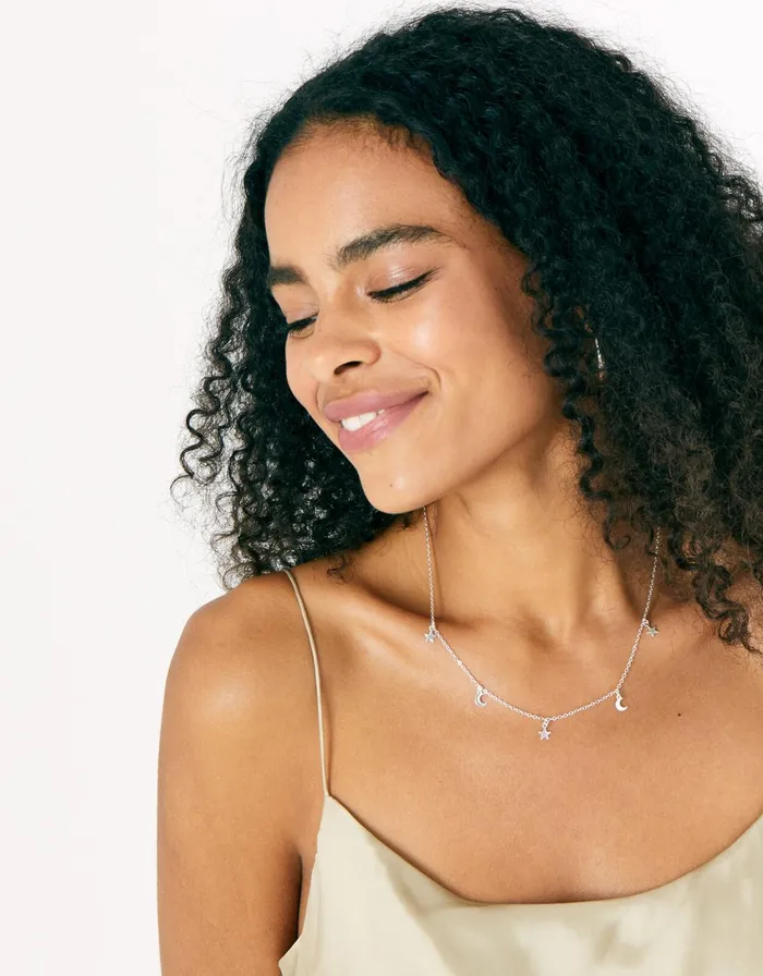 Accessorize Star And Moon Station Necklace Women Necklaces