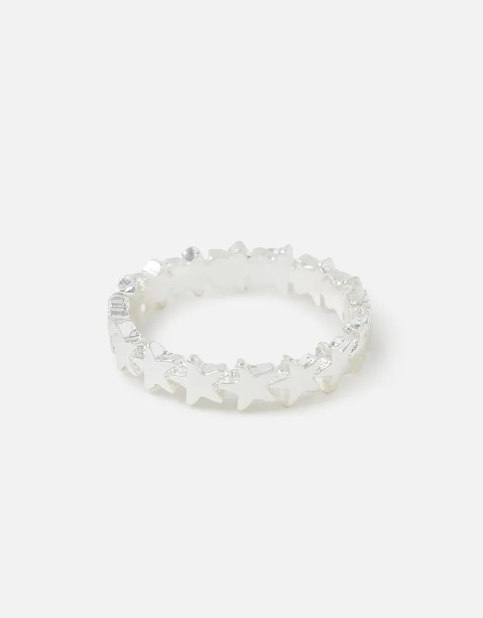 Accessorize Star Band Ring Silver Silver Women Rings