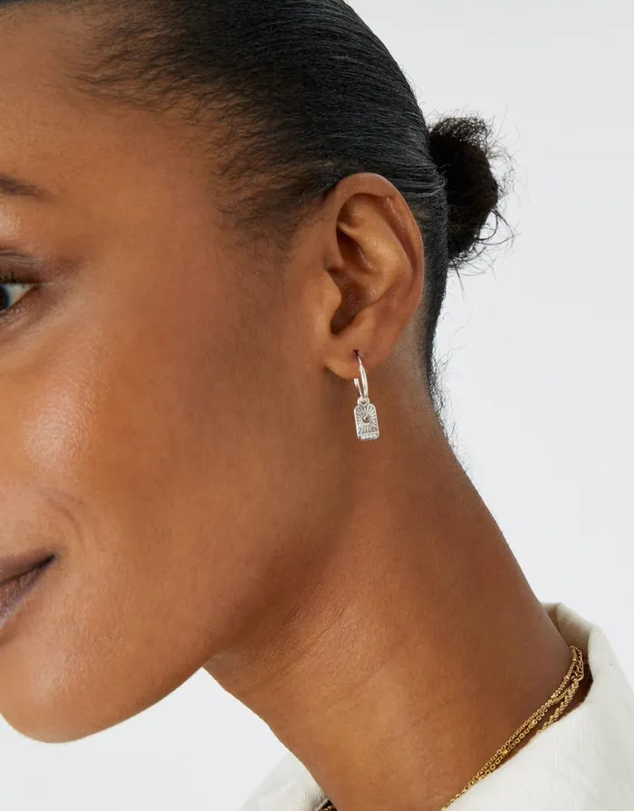 Accessorize Sterling Silver Fortune Moon Earrings Women Earrings