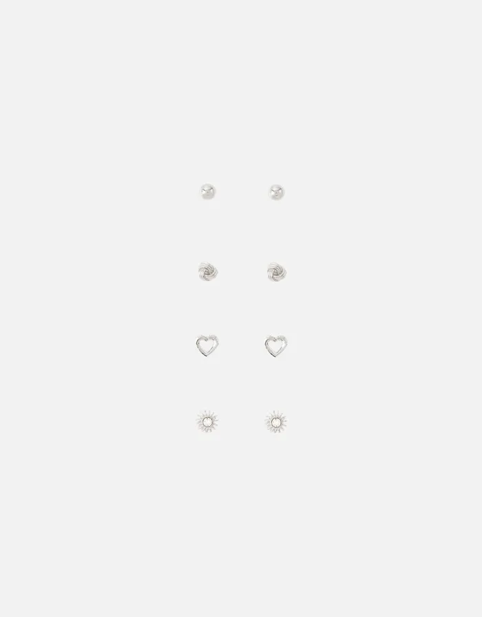 Accessorize Sterling Silver Mix Stud Earring Multipack Women Earrings