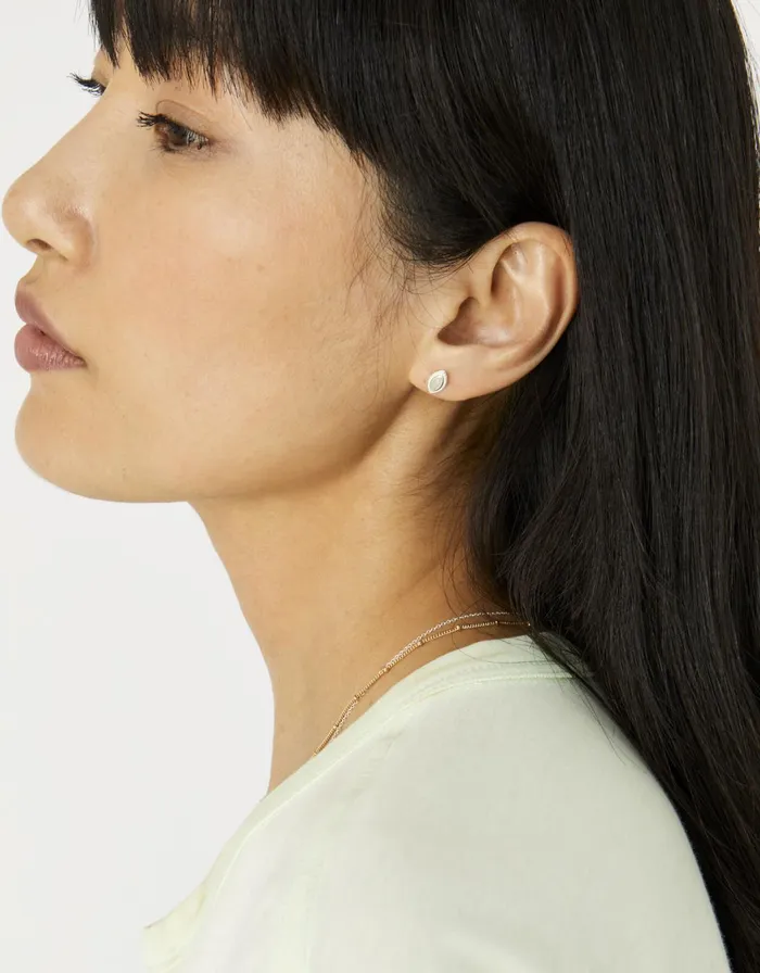 Accessorize Sterling Silver Moonstone Studs Women Earrings