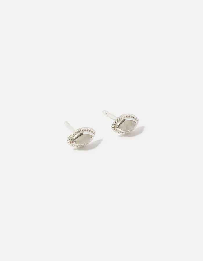 Accessorize Sterling Silver Moonstone Studs Women Earrings