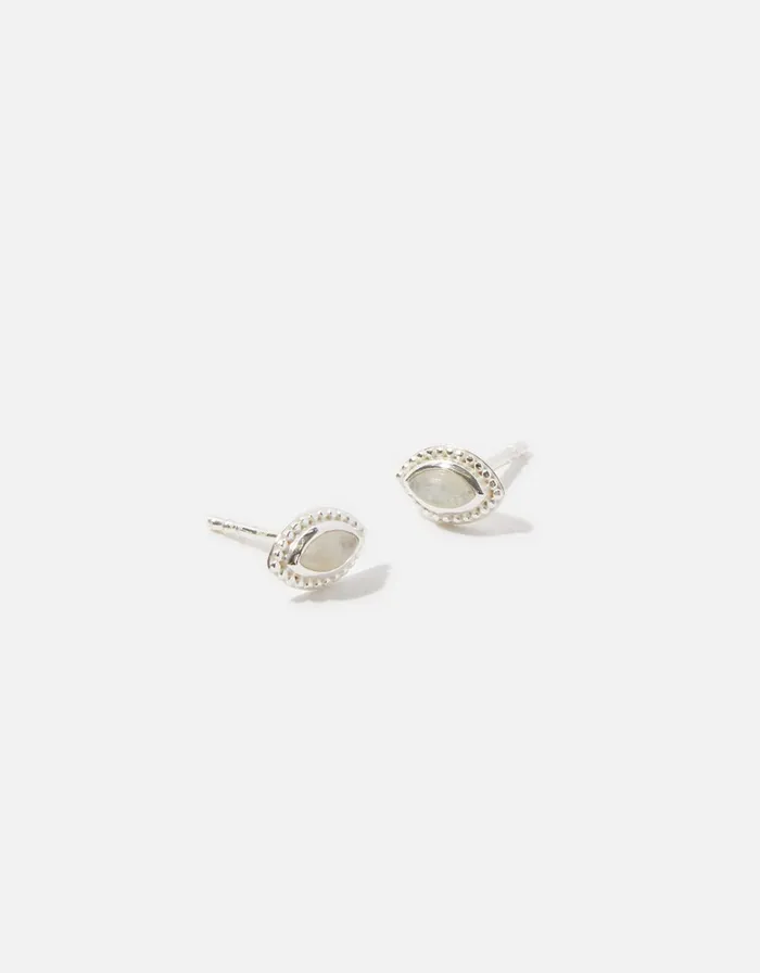 Accessorize Sterling Silver Moonstone Studs Women Earrings