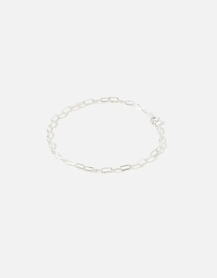 Accessorize Sterling Silver Paperclip Chain Bracelet Women Bracelets