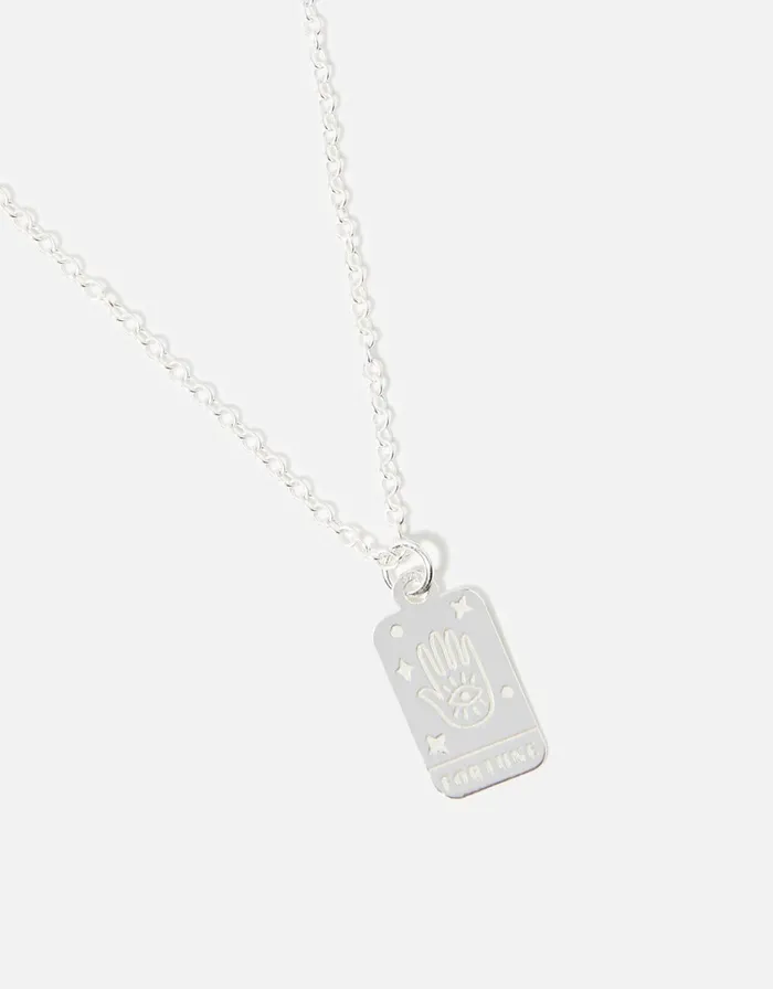 Accessorize Sterling Silver Tarot Fortune Pendant Necklace Women Necklaces