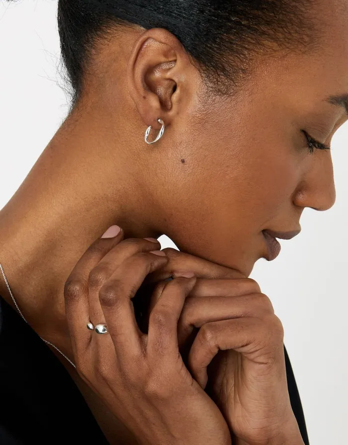 Accessorize Sterling Silver Twist Hoops Women Earrings