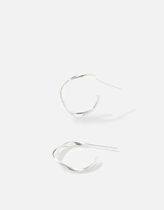 Accessorize Sterling Silver Twist Hoops Women Earrings