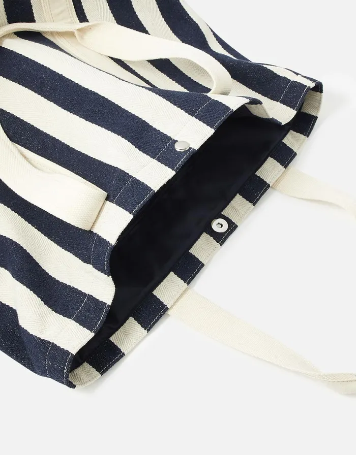 Accessorize Stripe Shopper Bag Blue Navy Women Beach Bags