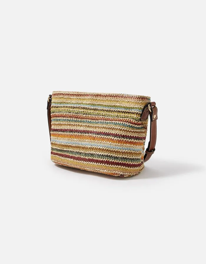 Accessorize Stripe Weave CrossBody Bag Women Beach Bags