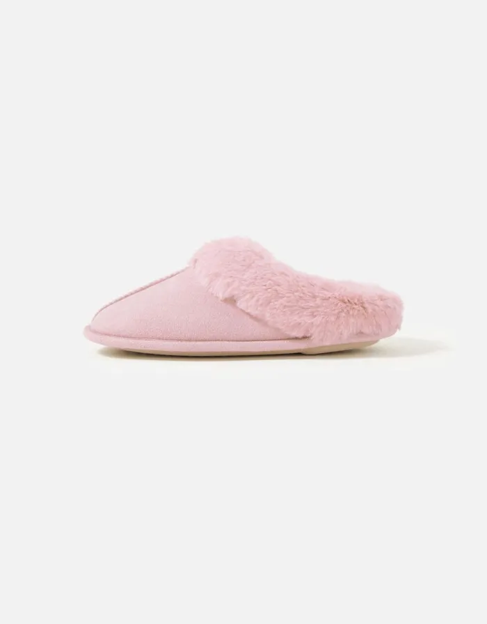 Accessorize Suedette Mule Slippers Pink Pink Women Slippers