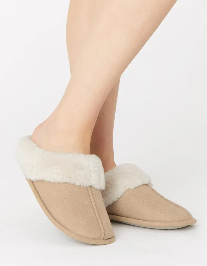 Accessorize Suedette Mule Slippers Tan Tan Women Slippers