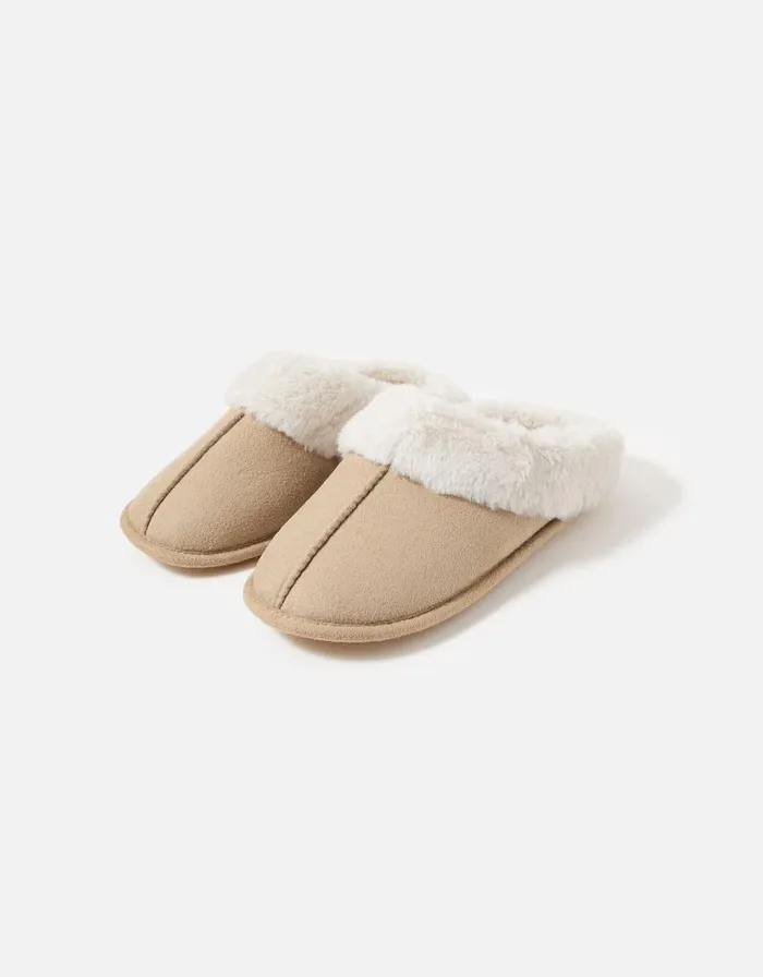 Accessorize Suedette Mule Slippers Tan Tan Women Slippers