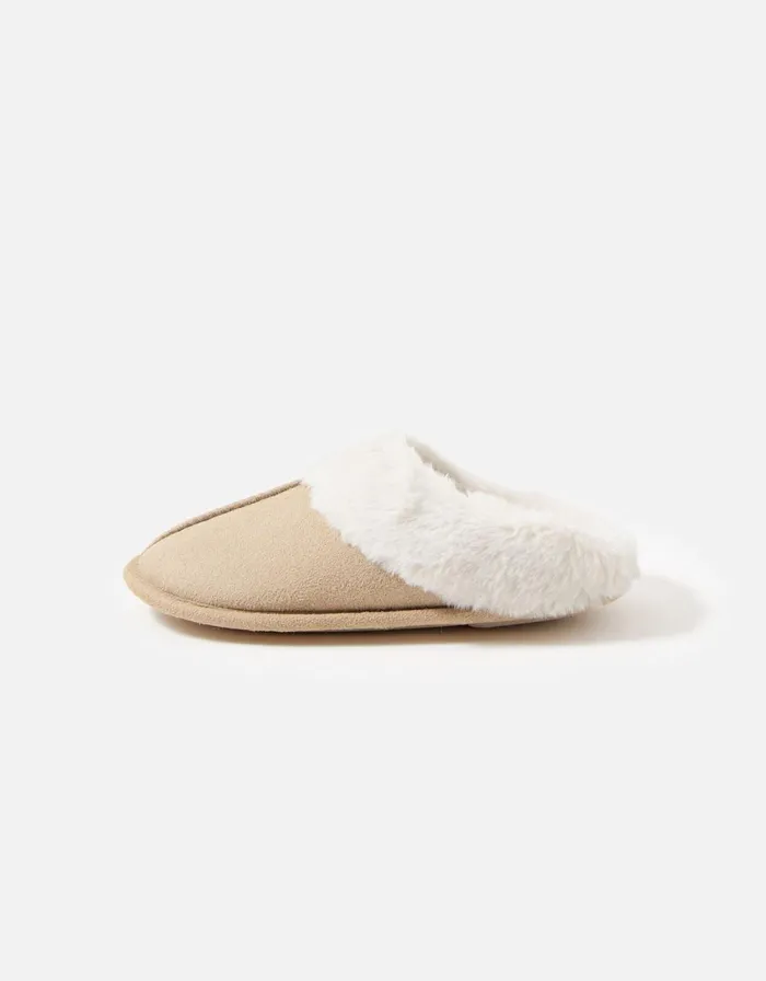 Accessorize Suedette Mule Slippers Tan Tan Women Slippers