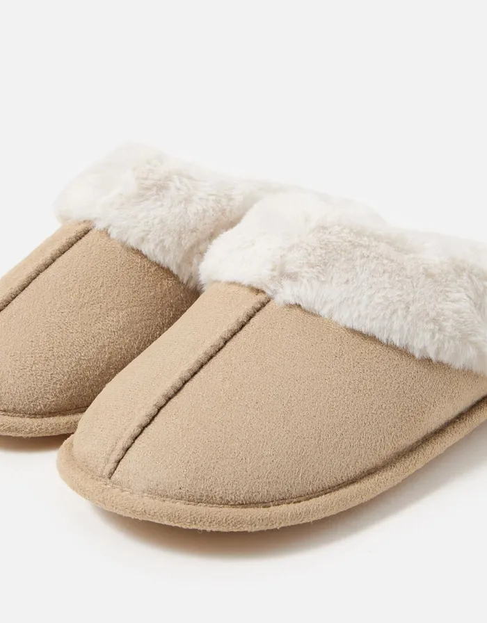 Accessorize Suedette Mule Slippers Tan Tan Women Slippers