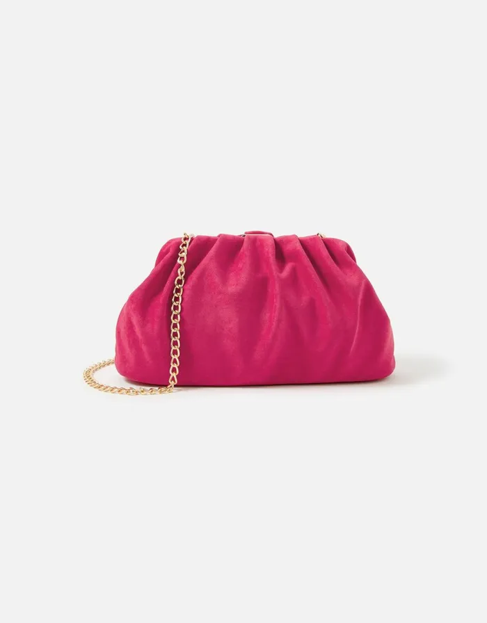 Accessorize Suedette Soft Pleat Clutch Women Clutch Bags