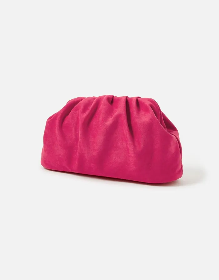 Accessorize Suedette Soft Pleat Clutch Women Clutch Bags