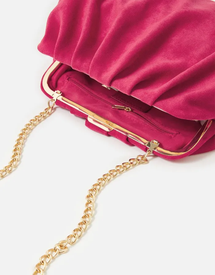 Accessorize Suedette Soft Pleat Clutch Women Clutch Bags