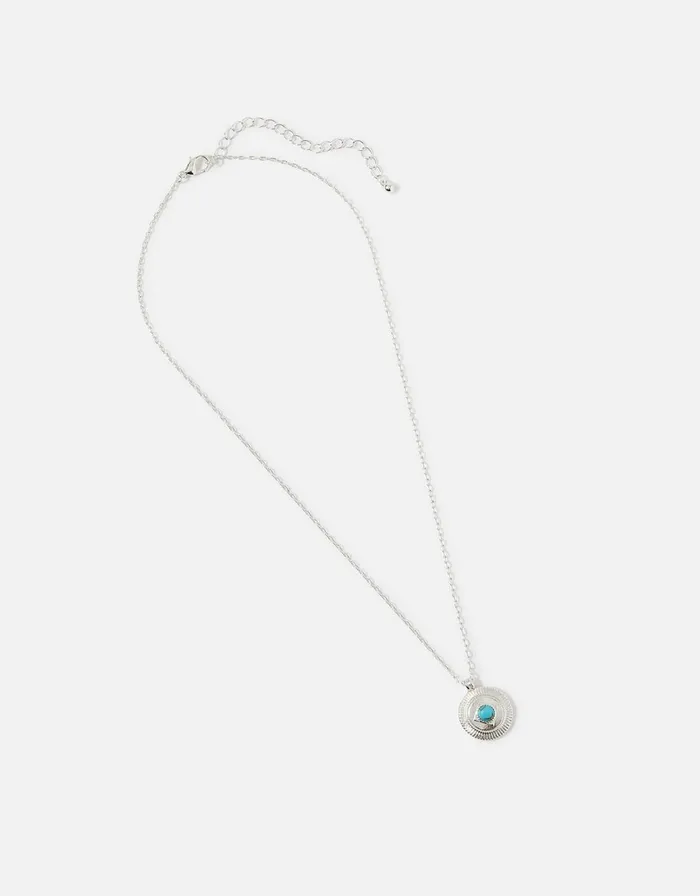 Accessorize Super Classics Turquoise Coin Pendant Women Necklaces