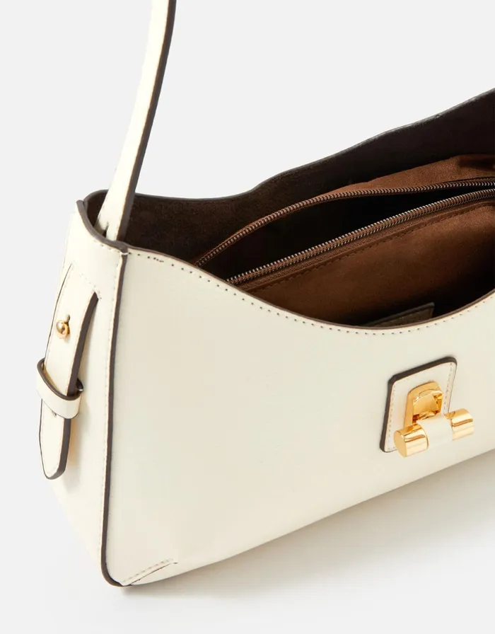 Accessorize Talia Small Twistlock Bag Cream Cream Women Shoulder Bags
