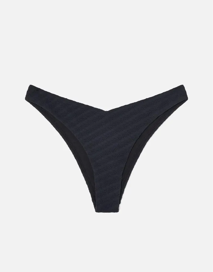 Accessorize Texture V Bikini Brief Black Black Women Bikinis