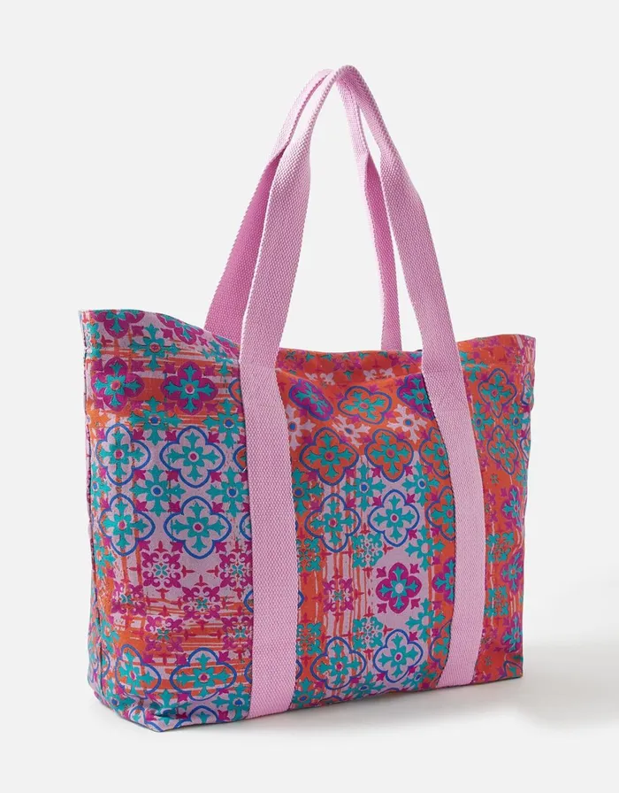 Accessorize Tile Print Shopper Bag Women Beach Bags
