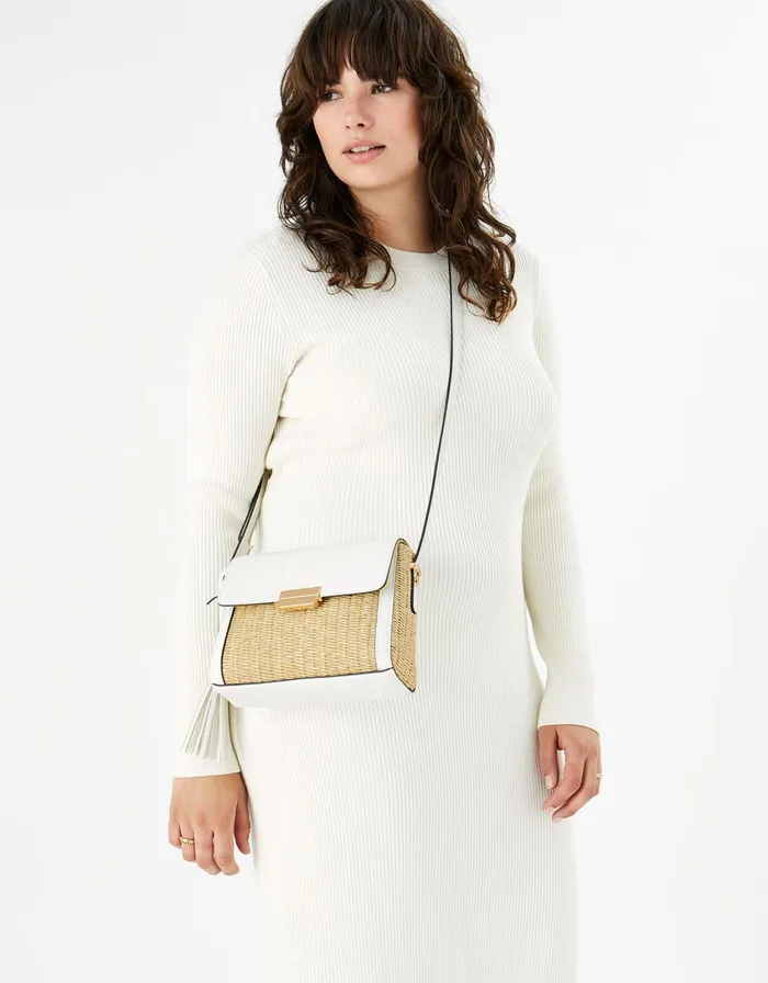 Accessorize Vanessa Raffia CrossBody Bag White White Women CrossBody Bags