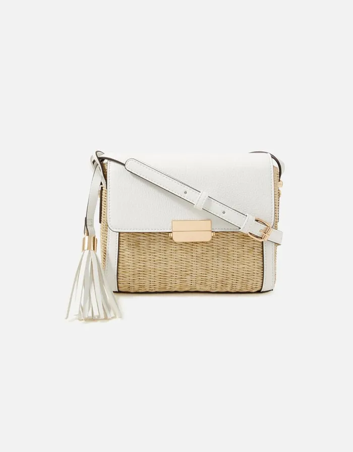 Accessorize Vanessa Raffia CrossBody Bag White White Women CrossBody Bags