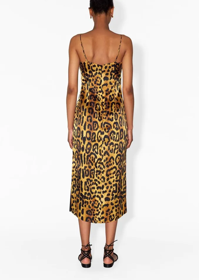 Adam Lippes Dresses and Jumpsuits Cami Dress In Printed Hammered Silk Jaguar 8211 Women