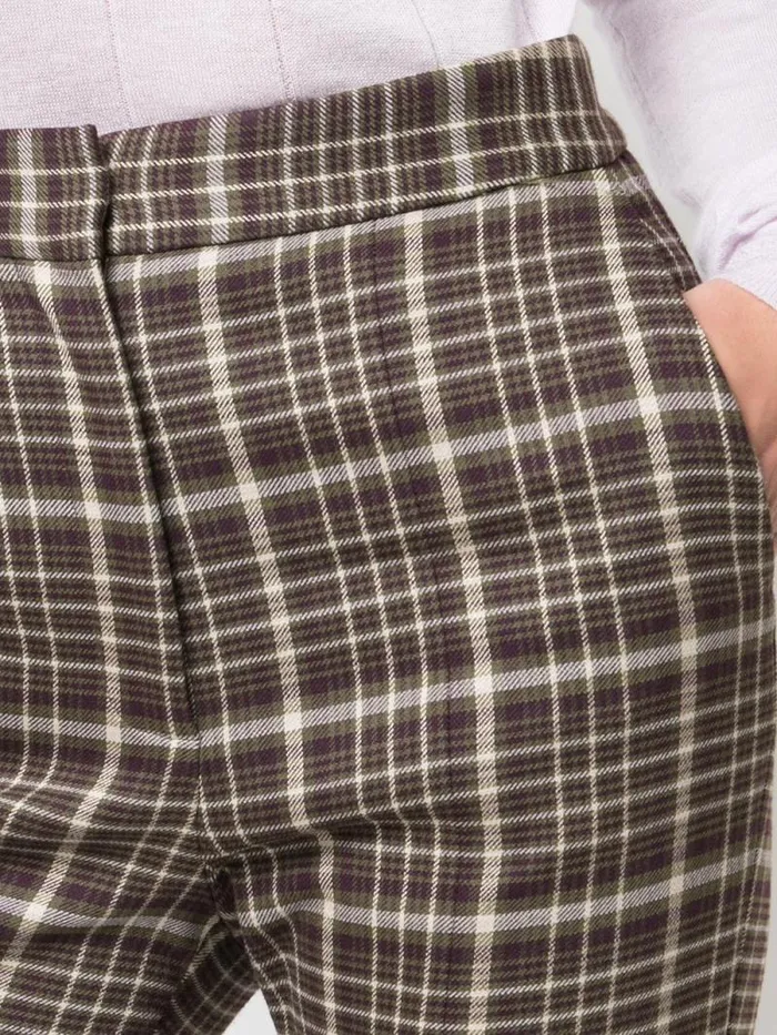 Adam Lippes Pants Bell Crop Pant In Double Face Wool Plaid 8211 Women