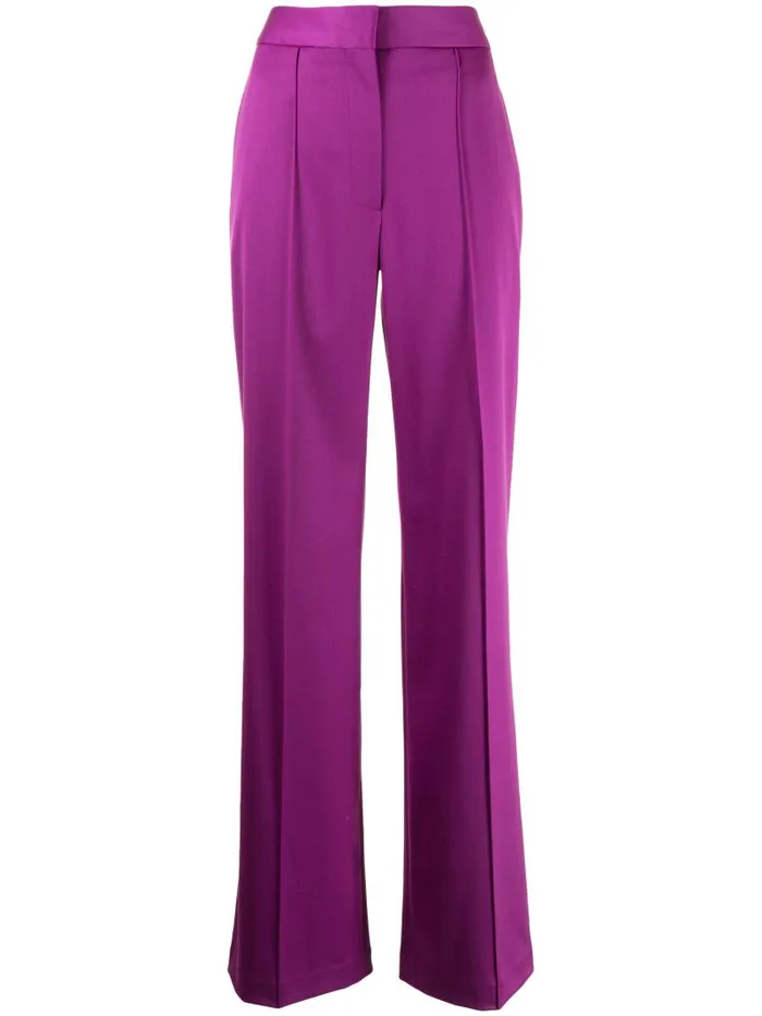 Adam Lippes Pants Pintuck WideLeg Trouser In Tropical Wool Violet 8211 Women