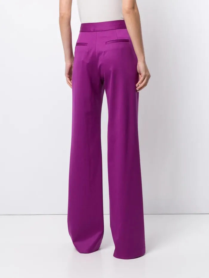 Adam Lippes Pants Pintuck WideLeg Trouser In Tropical Wool Violet 8211 Women