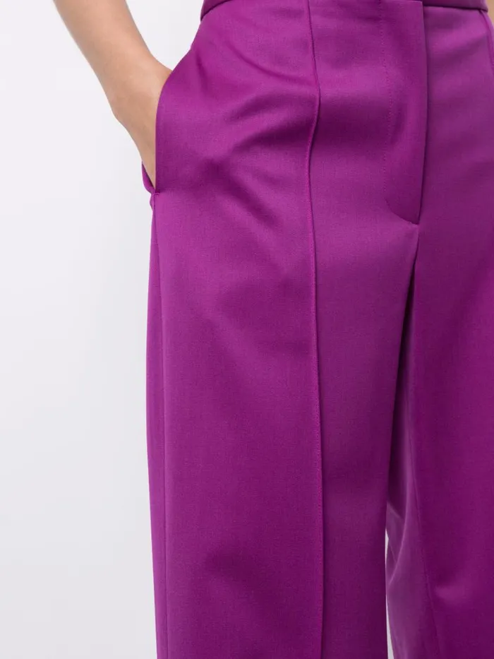 Adam Lippes Pants Pintuck WideLeg Trouser In Tropical Wool Violet 8211 Women