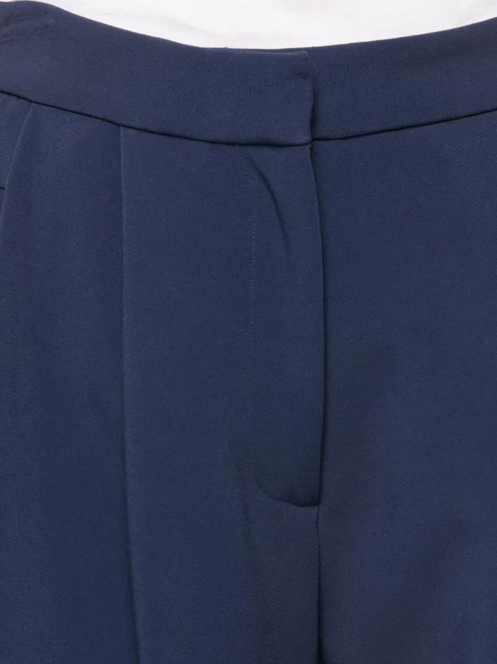 Adam Lippes Pants Pleat Front Culotte In Stretch Cady Navy 8211 Women