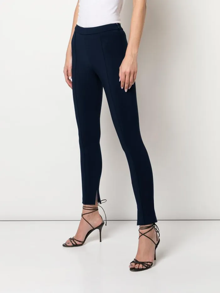 Adam Lippes Pants Skinny Pant With Pintuck In Bonded Neoprene Navy 8211 Women